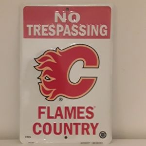 Calgary Flames Aluminum Wall Post